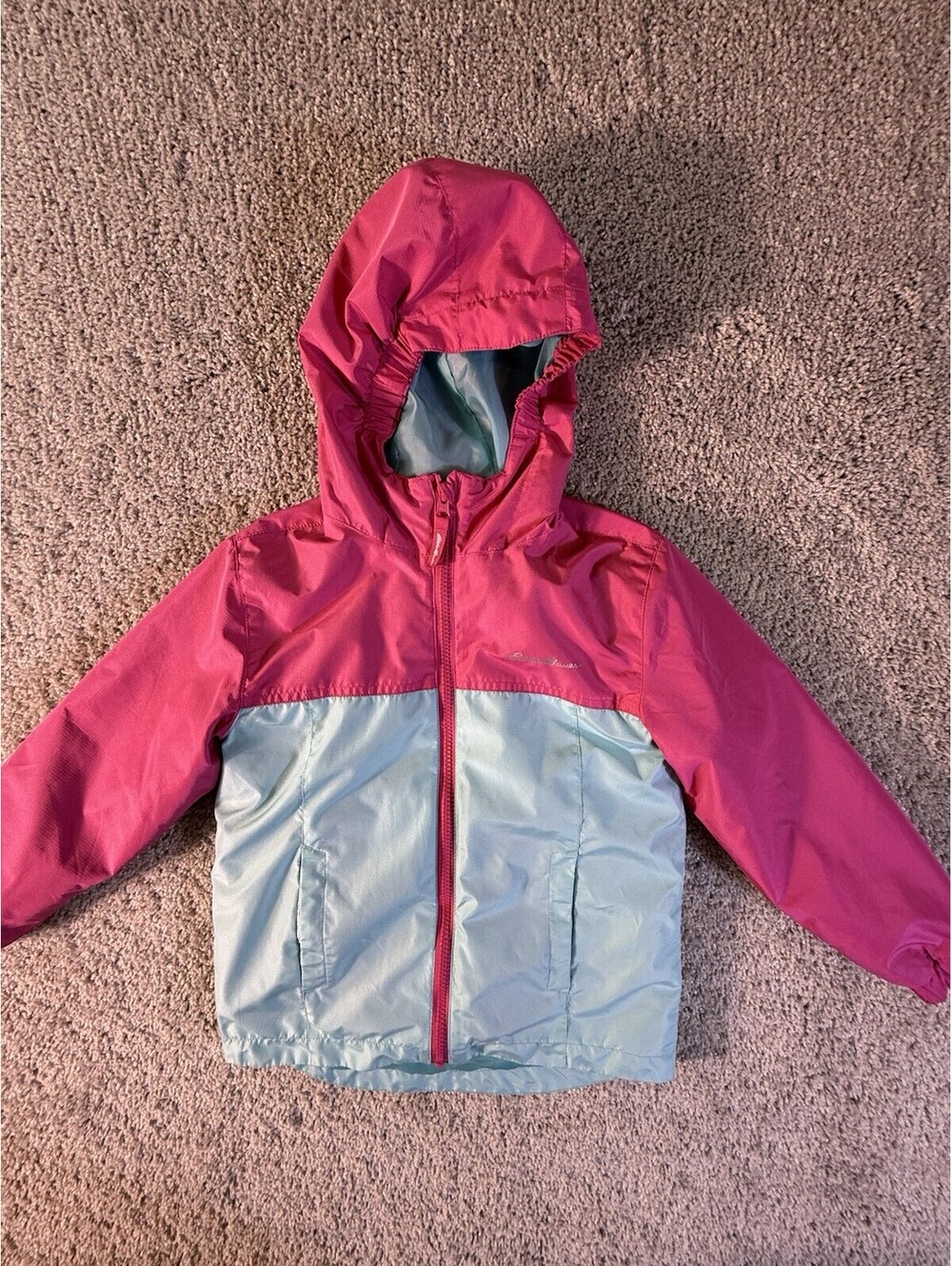 EDDIE BAUER 3 in 1 JACKET GIRLS XS 5/6 Medium Weight Pink and Blue